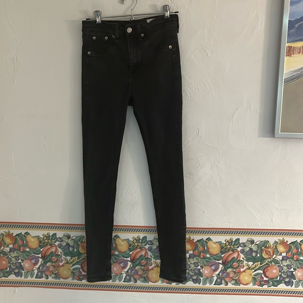 Rag & Bone New York High Rise Ankle Skinny Jeans, Size 26, Black